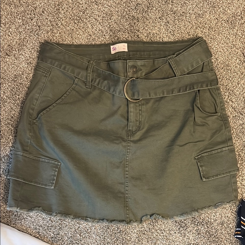 SO Green Cargo Skirt Casual